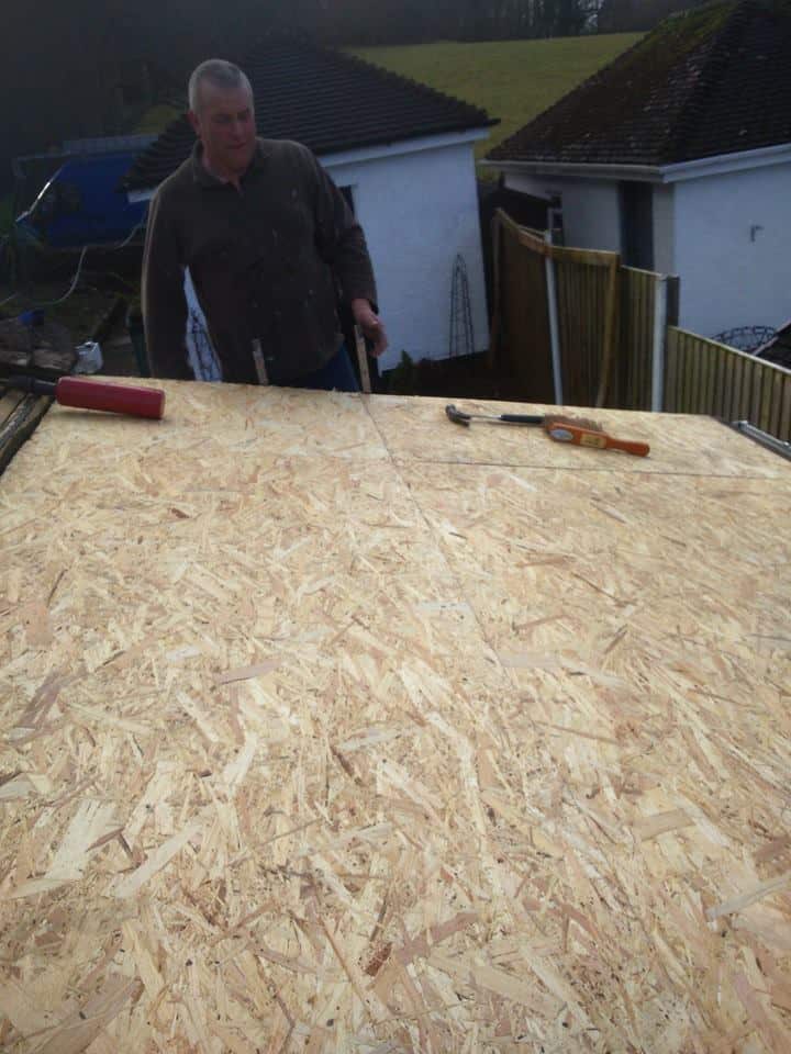 New roofing boards in place - Mold job