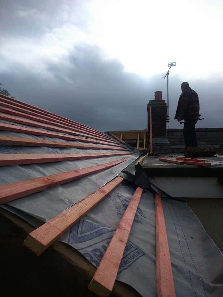 Another angle of the slate job near Padeswood and Buckley Golf Club